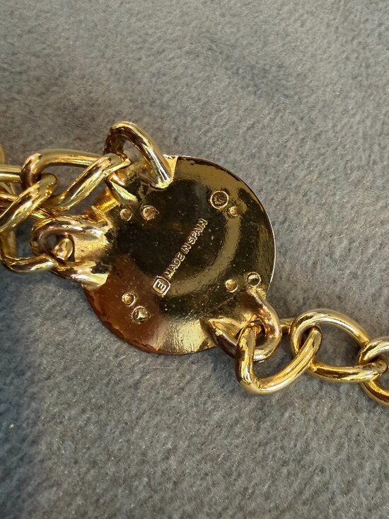 Vintage Escada Belt Lucky Charms Chain- Swag Gold Medallions Hearts Horseshoes